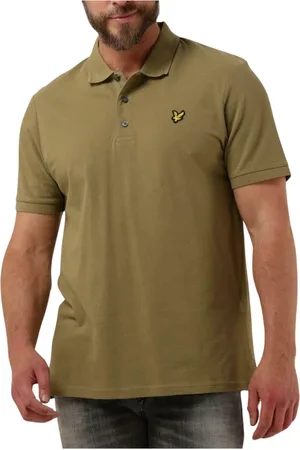 Lyle & Scott Tops, Heren, Groen, S, Katoen, Piqué Polo Shirt met Contraststreep