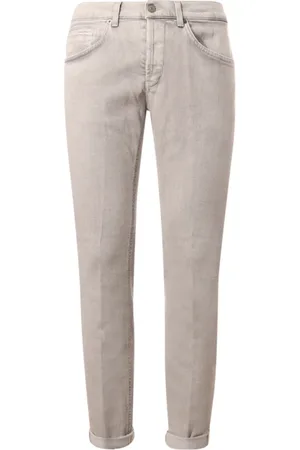 Dondup Jeans, Heren, Grijs, W38, Katoen, Grijze Jeans met Metalen Logo