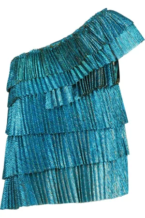 FORTE FORTE Tops, Dames, Blauw, S, Polyester, One-Shoulder Top