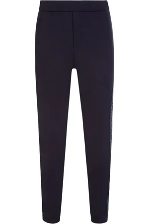 Emporio Armani Broeken, Heren, Blauw, S, Katoen, Double Jersey Joggingbroek