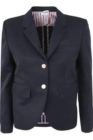 Thom Browne Jassen, Dames, Blauw, S, Wol, High Armhole Sportcoat in Wool Gabardine