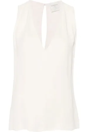 FORTE FORTE Tops, Dames, , L, Double Georgette V-Hals Mouwloze Top
