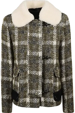 FAY Jassen, Dames, Groen, M, Wol, Wollen Kasjmier Jas