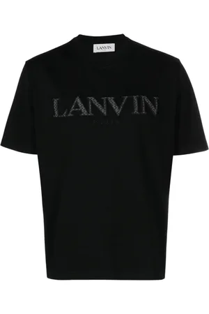 Lanvin Tops, Heren, Zwart, L, Katoen, Curb T-shirt