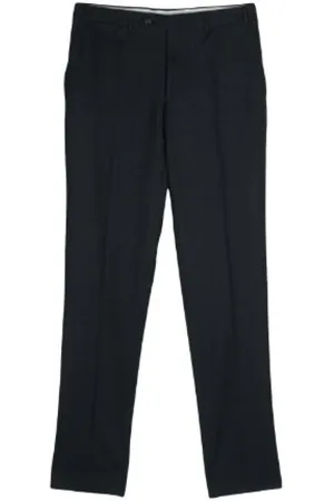 CANALI Broeken, Heren, Blauw, 3Xl, Wol, Marineblauwe wollen mix pantalon met rechte pijpen