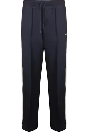 Emporio Armani Broeken, Heren, Blauw, M, Wol, Elastische Broek van Wolmix