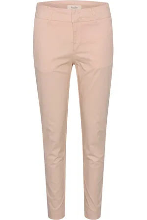 Part Two Broeken, Dames, Roze, XS, Katoen, Casual Pale Blush Enkel-Lengte Broek