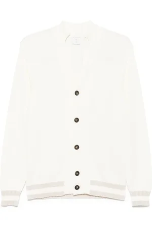 ELEVENTY Truien, Heren, Wit, M, Wol, Cardigan