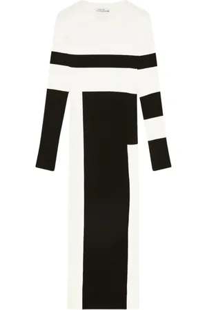Patrizia Pepe Kleedjes, Dames, Wit, XS, Witte Midi Jurk Lange Mouwen