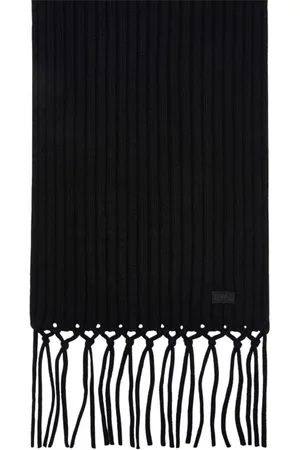 Max Mara Accessoires, Dames, Zwart, ONE Size, Wol, Wollen Sjaal met Vlinder