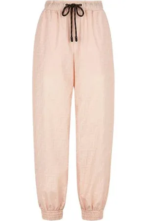 Fendi Broeken, Dames, Roze, M, Polyester, Straight-Leg Trainingsbroek