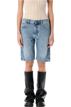 The Attico Korte broeken, Dames, Blauw, W27, Denim, Sky Boyfriend Denim Shorts