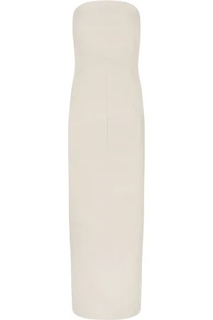 Cortana Kleedjes, Dames, Wit, XS, Katoen, Midi Ivoorkleurige Jurk