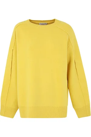 Lanvin Truien, Dames, Geel, S, Sunflower Cocoon Cape Jumper
