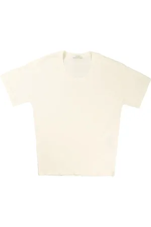 LEMAIRE Tops, Dames, , S, Katoen, Licht Crème Rib T-shirt