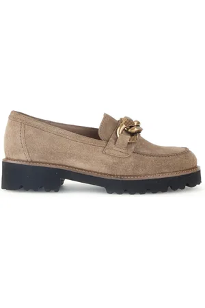 Gabor Schoenen, Dames, , 39 EU, Leer, Velvet Taupe Loafers