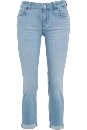 Liu Jo Jeans, Dames, Blauw, W26, Katoen, Cropped Slim-fit Jeans