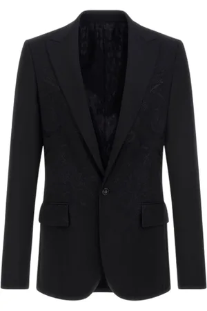 Roberto Cavalli Jassen, Heren, Zwart, XL, Zwarte single-breasted blazer gemaakt in Italië