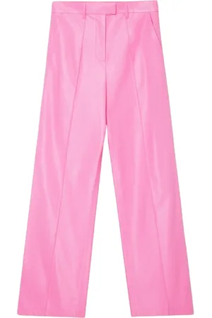 Stand Studio Broeken, Dames, Roze, S, Leer, Wijde broek van synthetisch leer