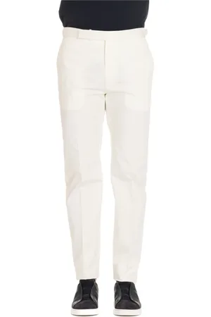 TAGLIATORE Broeken, Heren, Wit, XL, Satijn, Cotton Satijnen Broek