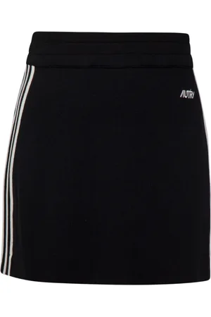 Autry Rokken, Dames, Zwart, S, Gebreide Minirok met Elastische Taille
