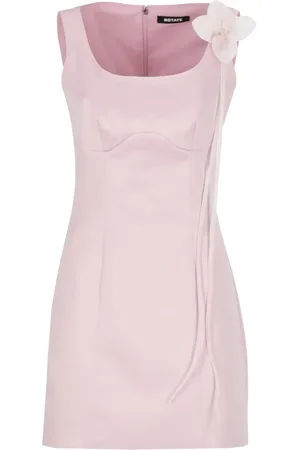 ROTATE Kleedjes, Dames, Roze, XS, Roze Mouwloze Jurk met Bloemendetail