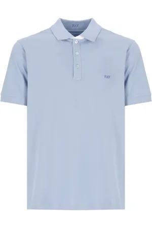 FAY Tops, Heren, Blauw, M, Katoen, Lichtblauwe Polo met Kraag