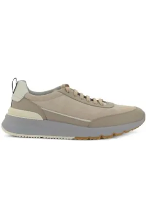 Brunello Cucinelli Schoenen, Heren, Groen, 42 EU, Leer, Panel Sneakers