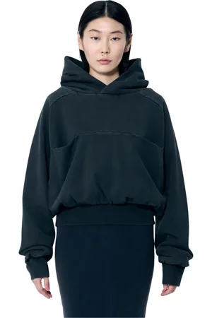 Entire Studios Sweatshirts & Hoodies, Dames, Zwart, S, Katoen, Cotton Fleece Double Hooded Sweatshirt