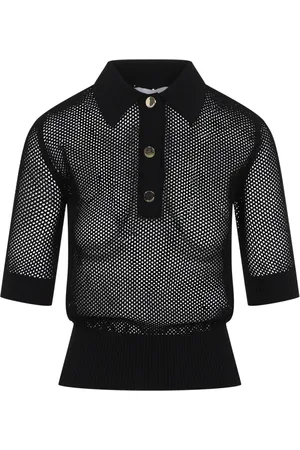 Sportmax Tops, Dames, Zwart, S, Net Polo Shirt