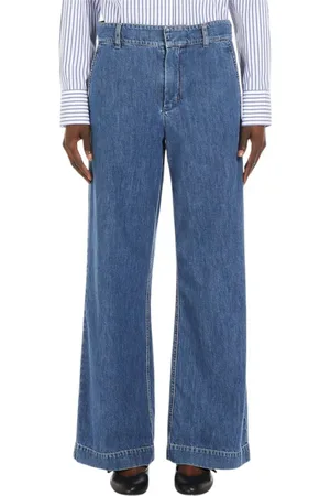 Max Mara Jeans, Dames, Blauw, L, Denim, Wide Leg Denim Jeans