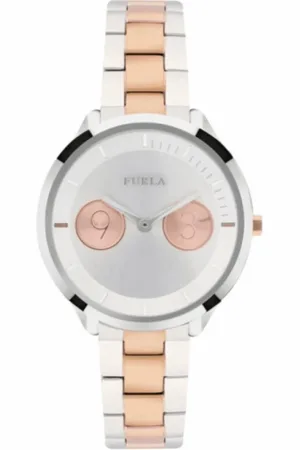 Furla Accessoires, Dames, Grijs, ONE Size, Roestvrijstalen Dameshorloge Zilver