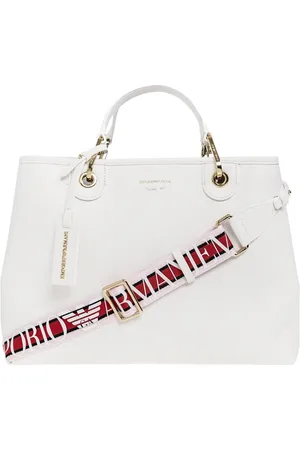 Emporio Armani Tassen, Dames, Wit, ONE Size, Leer, Medium My EA Shopper Tas