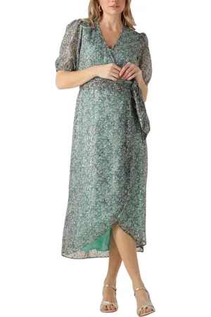 FREEBIRD Kleedjes, Dames, Groen, L, Blossom SS Flower Midi Jurk