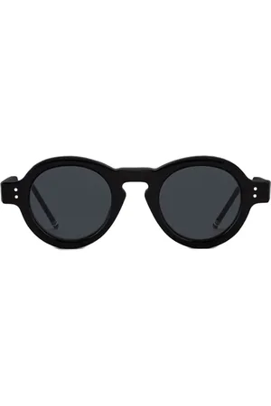 Thom Browne Accessoires, Heren, Zwart, ONE Size, Ronde Zonnebril