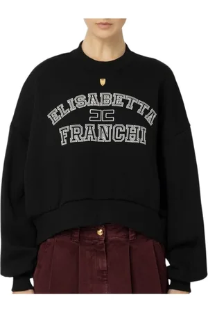 Elisabetta Franchi Truien, Dames, Zwart, M, Rondgebreide trui