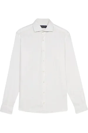 Brooks Brothers Overhemden, Heren, Wit, L, Linnen, Wit Linnen Casual Overhemd