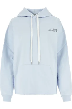 Marni Sweatshirts & Hoodies, Dames, Blauw, L, Katoen, Stijlvol Fleece Sweatshirt