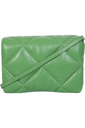 Stand Studio Tassen, Dames, Groen, ONE Size, Leer, Groene gewatteerde tas met afneembare riem