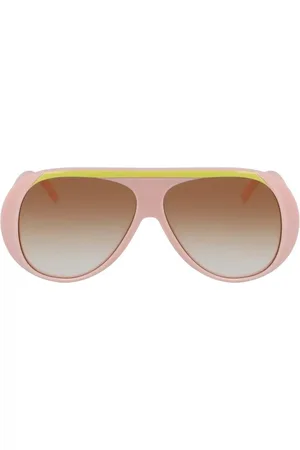Longchamp Accessoires, Dames, Roze, ONE Size, Roze Plastic Zonnebril
