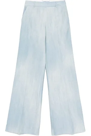 ERMANNO SCERVINO Broeken, Dames, Blauw, M, Denim, Wijde broek