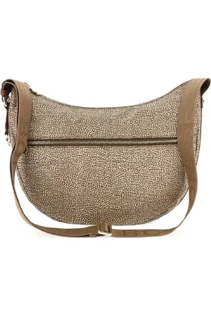 Borbonese Tassen, Dames, , ONE Size, Leer, Luna Bag Middle Hobo Schoudertas