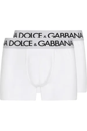 Dolce & Gabbana Ondergoed, Heren, Wit, L, Katoen, Logo Print Katoenen Boxers Set