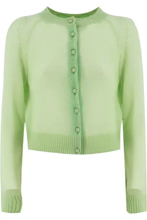 ERMANNO SCERVINO Truien, Dames, Groen, M, Cashmere Button-Up Vest
