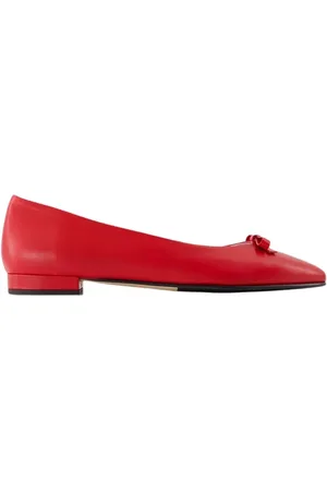 Carel Schoenen, Dames, Rood, 38 EU, Leer, Rode Leren Ballerina`s met Enkelbandje