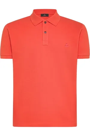 Peuterey Tops, Heren, Oranje, S, Katoen, Oranje Poloshirt met Geborduurd Logo