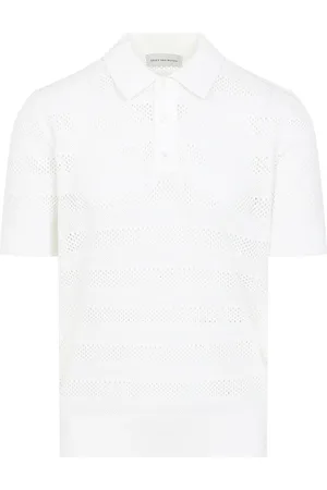 DRIES VAN NOTEN Tops, Heren, Wit, M, Mercy Polo Shirt