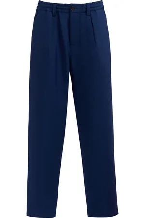 Marni Broeken, Heren, Blauw, 2Xl, Katoen, Tropical Wool Cropped Broek
