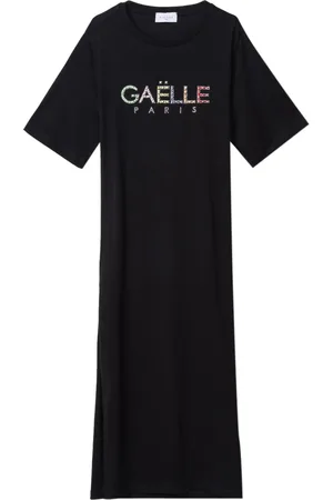 GAËLLE Kleedjes, Dames, Zwart, L, Elegante Zwarte Lange Jurk
