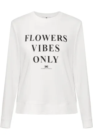 Elisabetta Franchi Sweatshirts & Hoodies, Dames, , L, Katoen, Sweatshirt met Lettering Print